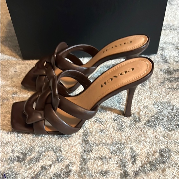 Coach Dark Brown Leather Knot Mules - Picture 5 of 8